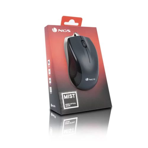 NGS Mist Optikai Vezetékes egér 1000Dpi, normál méret, Fekete
