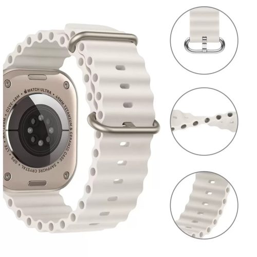Tech-Protect ICONBAND PRO / ÓCEÁN óraszíj fehér Apple Watch 42mm (S1-S3) / 44mm / 45mm / 46mm / 49mm készülékhez