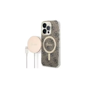   Guess csomag GUBPP14LH4EACSK - Guess MagSafe fekete tok + Guess vezeték nélküli töltő Apple iPhone 14 Pro készülékhez