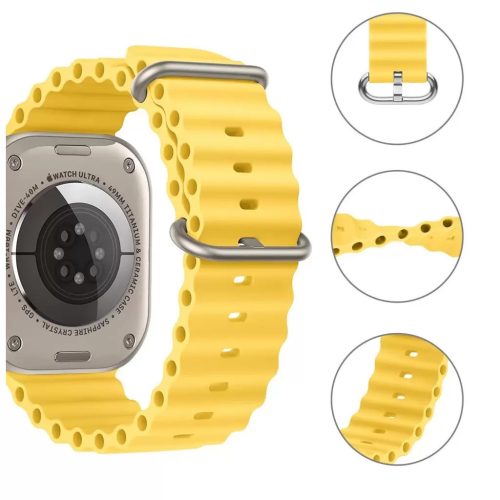 Tech-Protect ICONBAND PRO / ÓCEÁN óraszíj sárga Apple Watch 42mm (S1-S3) / 44mm / 45mm / 46mm / 49mm készülékhez