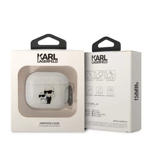Karl Lagerfeld tok fehér KLA3HNKCTGT Airpods 3 készülékhez
