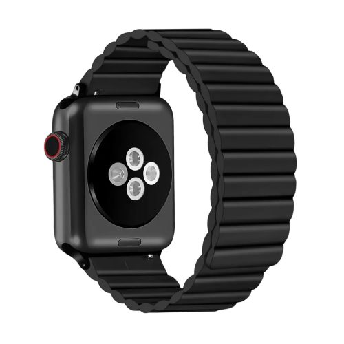 XPRO™ Apple Watch mágneses szilikon szíj fekete Apple Watch 42mm (S1-S3) / 44mm / 45mm / 46mm / 49mm készülékhez