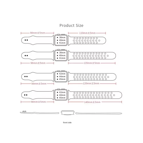 XPRO™ Apple Watch lélegző sport szíj Fehér / Fekete Apple Watch 38mm / 40mm / 41mm / 42mm (S10) készülékhez