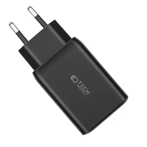 Tech-Protect PD65W / QC3.0 Hálózati Töltő adapter 1*USB-A, 2*USB-C fekete 934524