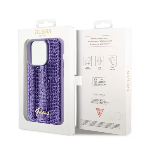 Guess tok Lila Apple Iphone 14 Pro készülékhez GUHCP14LPSFDGSU