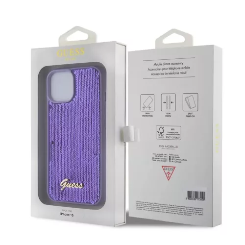 Guess tok Lila Apple Iphone 15 készülékhez GUHCP15SPSFDGSU