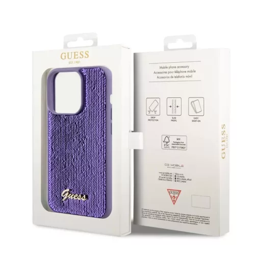 Guess tok Lila Apple Iphone 15 Pro készülékhez GUHCP15LPSFDGSU