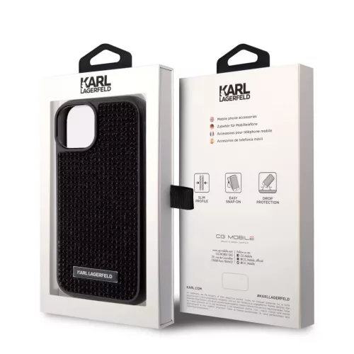 Karl Lagerfeld tok fekete KLHCP15SHDSPLK Apple Iphone 15 készülékhez