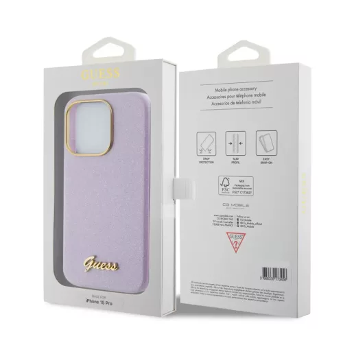 Guess tok Lila Apple Iphone 15 Pro készülékhez GUHCP15LPGMCSL
