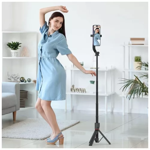 Tech-Protect L04S MagSafe Vezeték nélküli Selfie bot Tripod Fekete