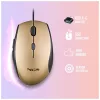 NGS Moth Gold asztali vezetékes ergonomikus csendes egér USB to Type-C adapterrel, arany