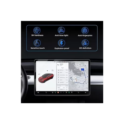 XPRO™ Matte Tempered Glass 0.33mm kijelzővédő üveg / üvegfólia felhelyező applikátorral (első és a hátsó kijelzőre is) TESLA Model 3 Highland (2024)