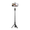 Tech-Protect L05S Vezeték nélküli Selfie bot Tripod Led világítással Fekete