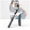 Tech-Protect L05S Vezeték nélküli Selfie bot Tripod Led világítással Fekete