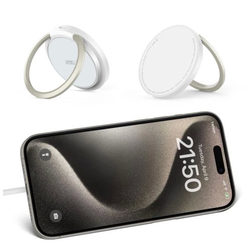 Tech-Protect QI15W-A33 Mágneses MagSafe Vezeték nélküli Töltő Fehér