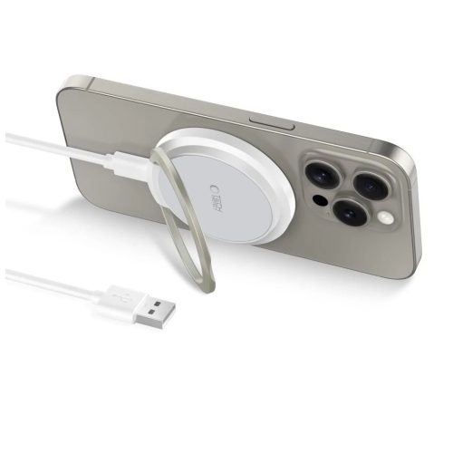 Tech-Protect QI15W-A33 Mágneses MagSafe Vezeték nélküli Töltő Fehér