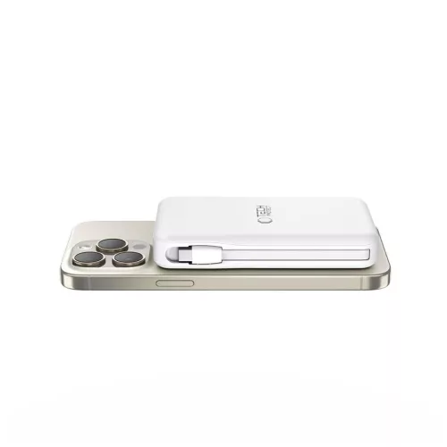 Tech-Protect PB31 Magsafe powerbank beépített kábelekkel 10000mAh fehér