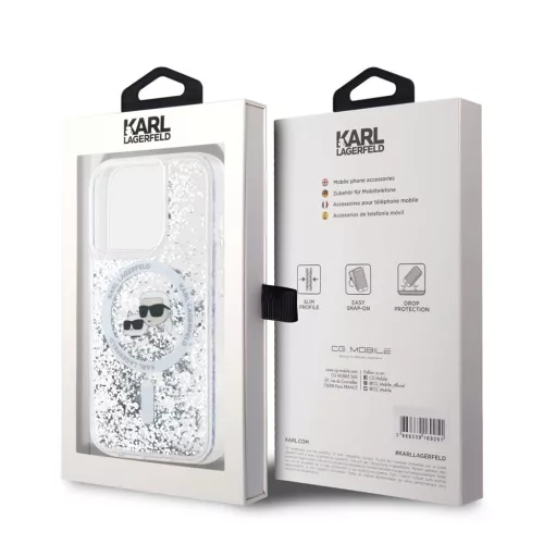 Karl Lagerfeld csillogós átlátszó tok KLHMP15XLGKCSGH Apple Iphone 15 Pro Max készülékhez