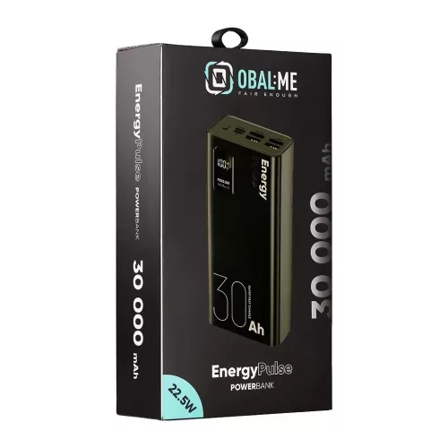 OBAL:ME EnergyPulse 30000mAh Powerbank 22,5W fekete