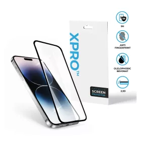   XPRO™ Tempered Glass Full 2.5D fekete 0.33 kijelzővédő üveg / üvegfólia Apple iPhone 16 Pro / iPhone 17 készülékhez