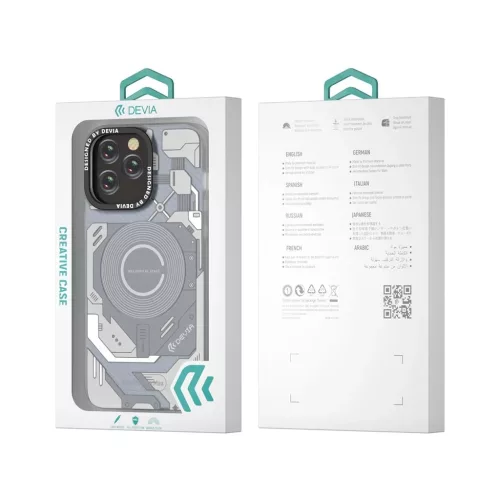 Devia Mecha Series Series fehér MagSafe védőtok Apple Iphone 15 Pro Max készülékhez