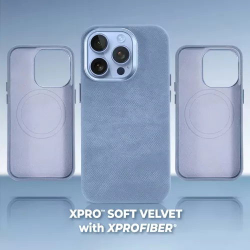 XPRO™ Soft Velvet Magsafe tok Apple iPhone 16 Pro készülékhez - Kék