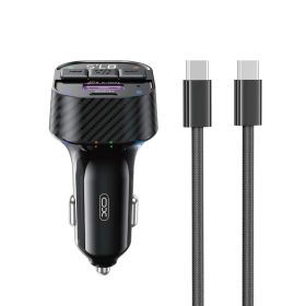   XO BCC17 FM Transzmitter Autós Töltő 30W, USB-C/USB-C kábellel a csomagban