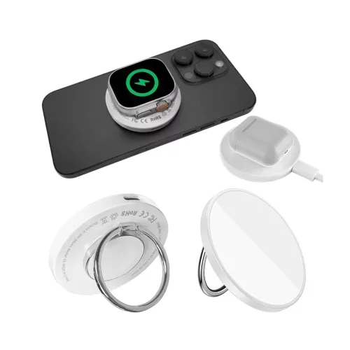 Xpro MagSafe 3in1 Univerzális Vezeték Nélküli Töltős Ujjgyűrű, 15W Fehér