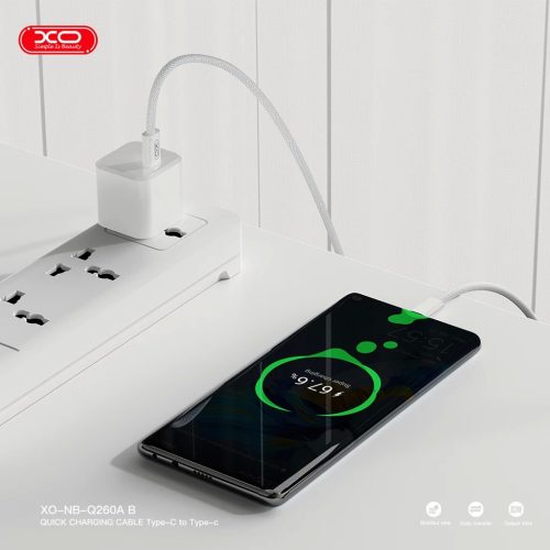 XO kábel NB-Q260B PD USB-C - USB-C 1,5m white 60W