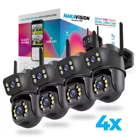 NAKAVISION C1 3+3MP DUAL Okos IP kamera - FEKETE - 4 darabos szett