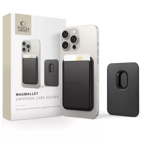 Tech-Protect FEKETE MagWallet MagSafe kártyatartó mobiltelefonokhoz