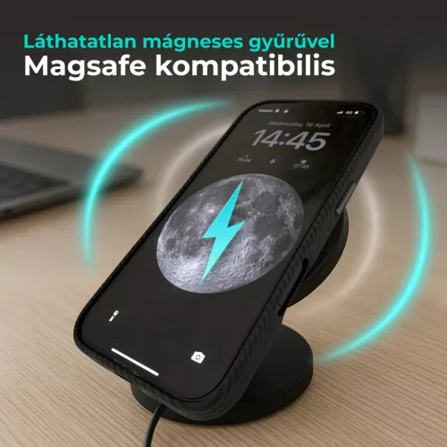 XPRO™ CarbonSkin MagSafe fekete tok Apple iPhone 16e/17e készülékhez - ECO csomagolással