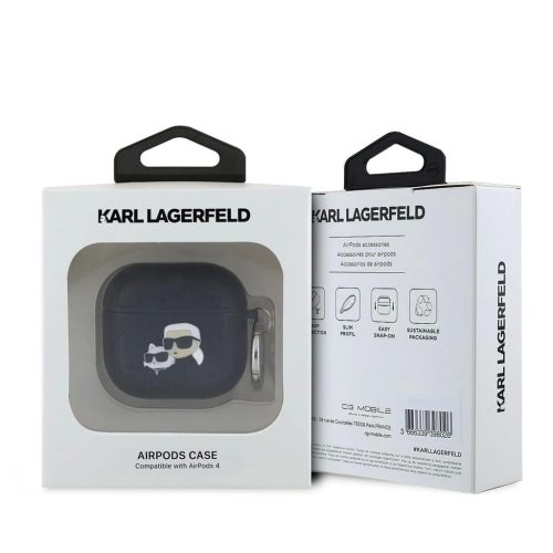 Karl Lagerfeld tok fekete KLA4PGKCPK Apple Airpods 4 készülékhez