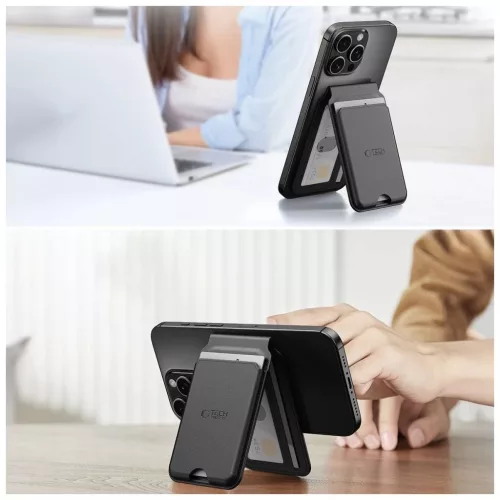 Tech-Protect FEKETE MagWallet MagSafe kártyatartós állvány mobiltelefonokhoz