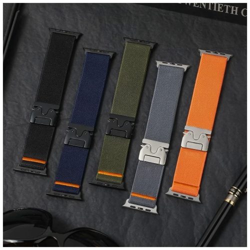 Tech-Protect NYLON CLASP óraszíj titanium, Apple Watch 42mm (S1-S3) / 44mm / 45mm / 46mm / 49mm készülékhez