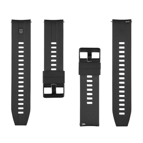 Tactical Quick Release Fekete szilikon univerzális óraszíj 20mm Samsung / Huawei / Honor / Garmin / Amazfit készülékekhez
