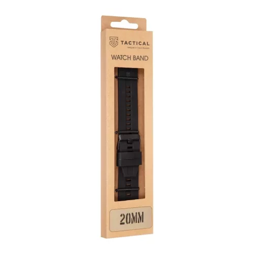 Tactical Quick Release Fekete szilikon univerzális óraszíj 20mm Samsung / Huawei / Honor / Garmin / Amazfit készülékekhez