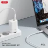 XO Hálózat Töltő CE17 1xUSB 1xUSB-C 65W GAN Fehér	