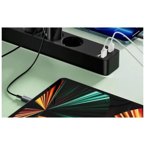 XO WL10 3-as elosztó 4*USB-A csatlakozóval 1.8M fekete