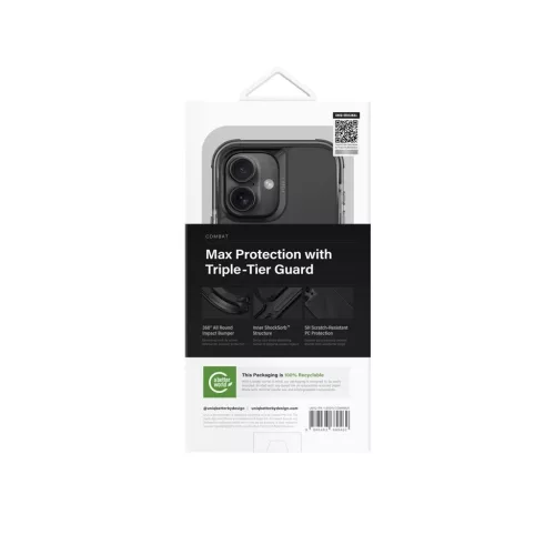 UNIQ Hybrid MagClick Charging Combat tok Apple Iphone 16 készülékhez - carbon black