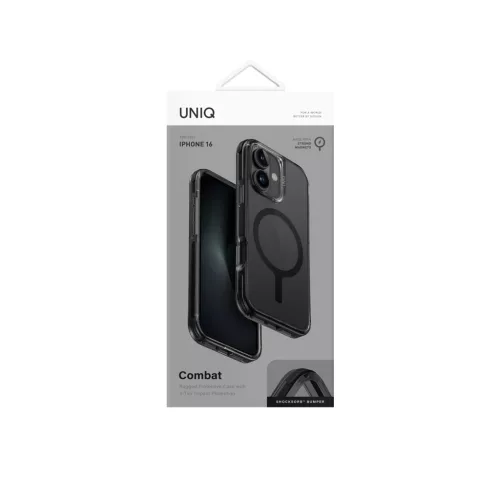 UNIQ Hybrid MagClick Charging Combat tok Apple Iphone 16 készülékhez - carbon black