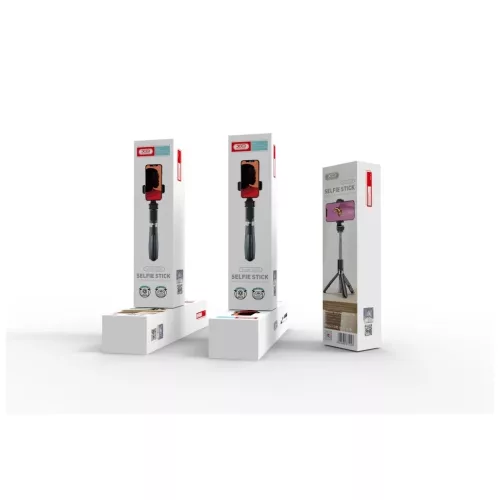 XO SS08 Vezeték nélküli Selfie tripod bot, 68cm Fekete
