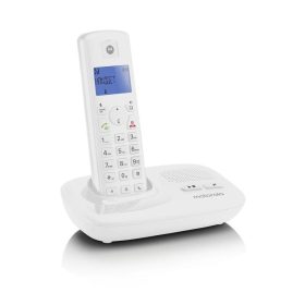   Motorola Fehér T411 Hordozható vezetékes Dect telefon, üzenetrögzítővel