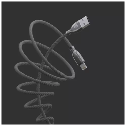 Forever Tornado USB–Lightning kábel 1,0 m 3A fekete