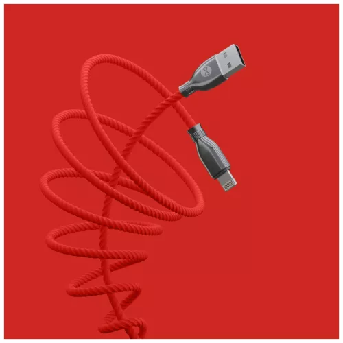 Forever Tornado USB–Lightning kábel 1,0 m 3A piros