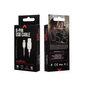 Maxlife USB–Lightning kábel 1,0 m 1 A fehér