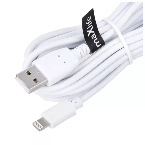 Maxlife USB–Lightning kábel 3,0 m 2A fehér
