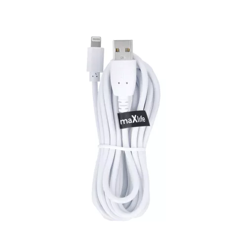 Maxlife USB–Lightning kábel 3,0 m 2A fehér