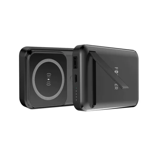 Forever mágneses vezeték nélküli powerbank MATB-100 PD QC 22.5W 10000 mAh fekete
