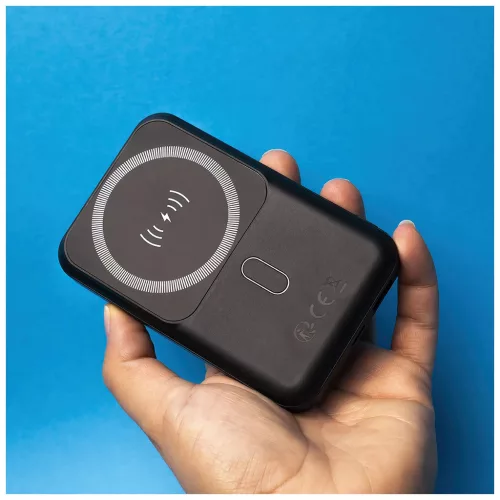 Forever mágneses vezeték nélküli powerbank MATB-100 PD QC 22.5W 10000 mAh fekete
